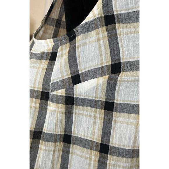 J. Jill Misses Small Plaid Sleeveless Top w/Crossover Back Coastal-NWT $60 - Picture 3 of 7
